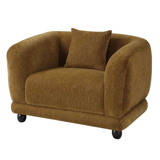 Lennox - Chair With Pillow - Brown Chenille ACME