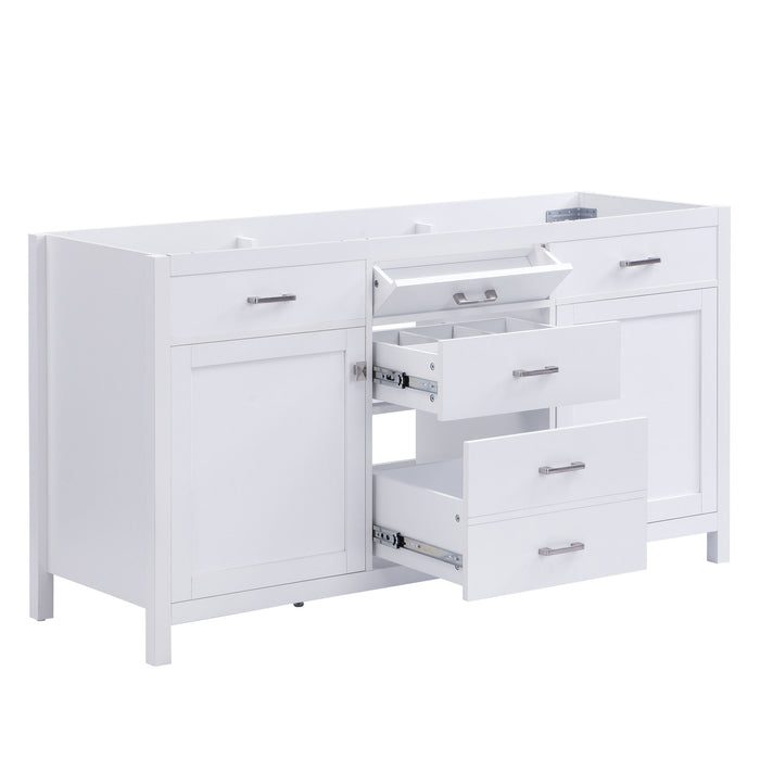 Bathroom Vanity Cabinet Only With Soft Closing Doors & Drawers, Adjustable Shelves - White Noble House