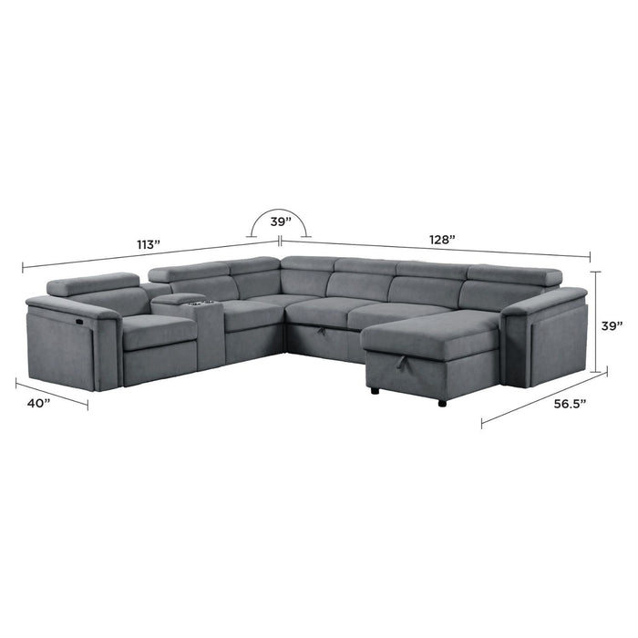 Harvey - Power Recliner Sleeper Sectional Matrix Furniture Group