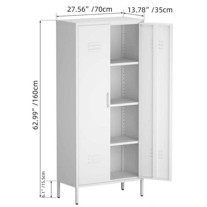 Modern Storage Cabinet With Adjustable Shelves, Magnetic Door Stopper Home Essentials
