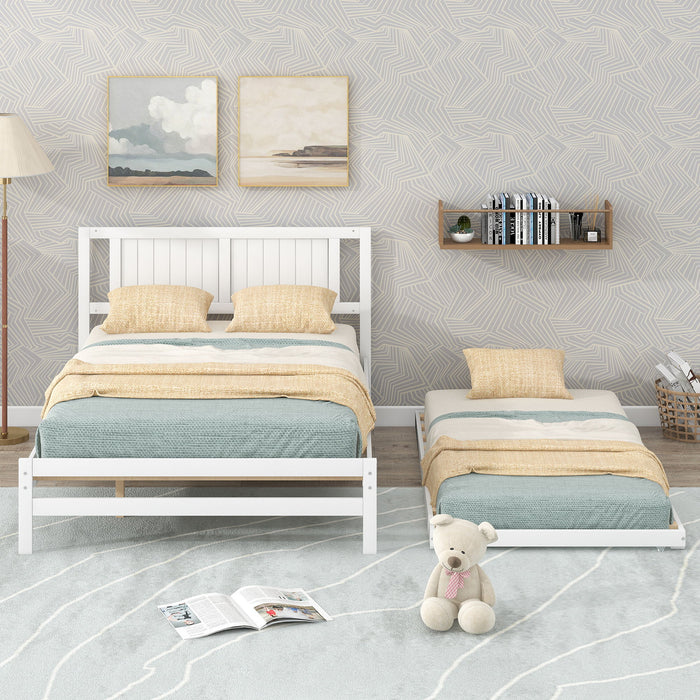 Platform Bed With Adjustable Trundle Hearth and Haven
