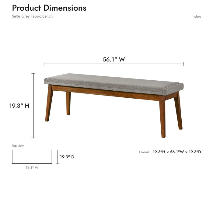 Warren - Bench - Ash Gray Ashcroft Furniture