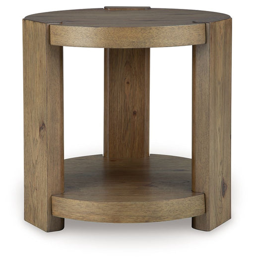 Flangren - Round End Table - Light Brown Signature Design by Ashley®