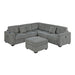 Upholstered L - Shaped 4 Piece Sectional Set With USB, Cocktail Ottoman Home Essentials