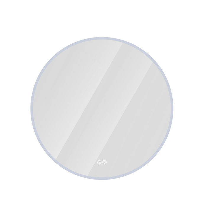 Round LED Bathroom Mirror With Adjustable Lights, Anti Fog & Dimmable For Home Decor - Silver Daily Nest