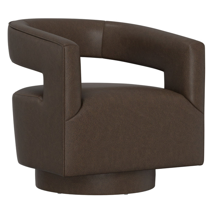 Swivel Accent Chair With Geometric Backrest Emerald Home