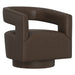 Swivel Accent Chair With Geometric Backrest Emerald Home