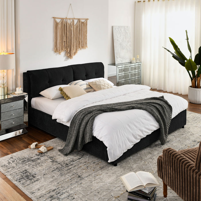 Storage Upholstered Hydraulic Platform Bed With Integrated Headboard Home Essentials