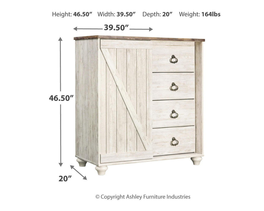 Willowton - Dressing Chest - Whitewash Signature Design by Ashley®