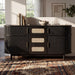Fluted Sideboard Buffet Cabinet With Sliding Doors And Adjustable Shelves Noble House