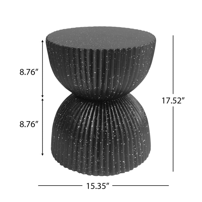Side Table With Speckled Ribbed Texture Noble House