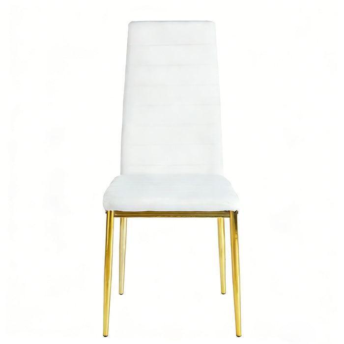 Dining Chair (Set of 4) - Gold / White