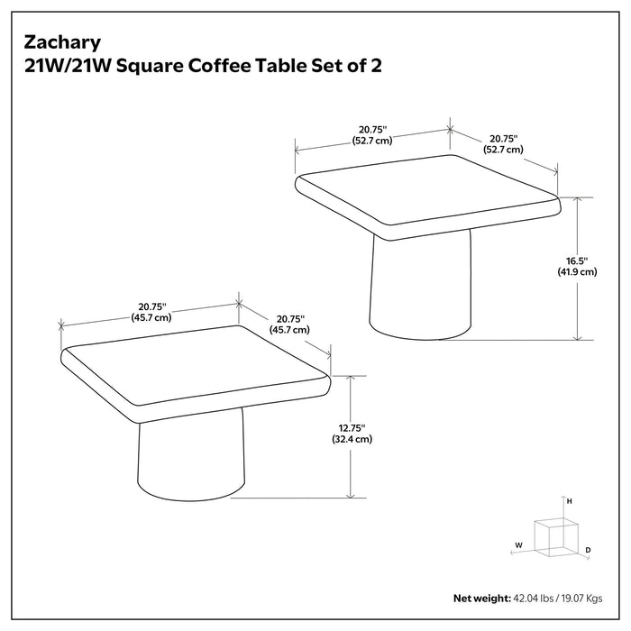 Zachary - 2 Piece Set Cast Aluminum Coffee Table - Black Simpli-Home