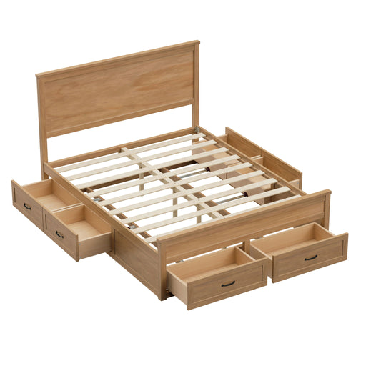 Modern Storage Platform Bed Frame With 6 Drawers Hearth and Haven