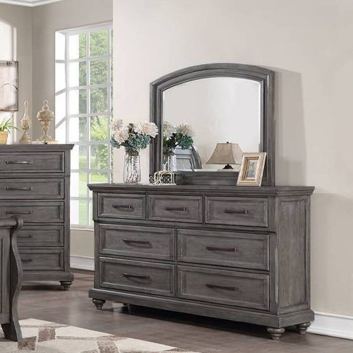 1 Piece Dresser With Handles And Unique Round Legs - Antique Gray Home Essentials