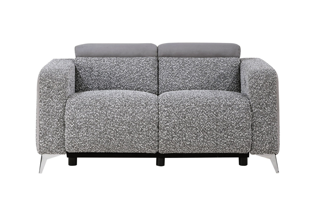 Power Reclining Loveseat - Dark Gray And Silver