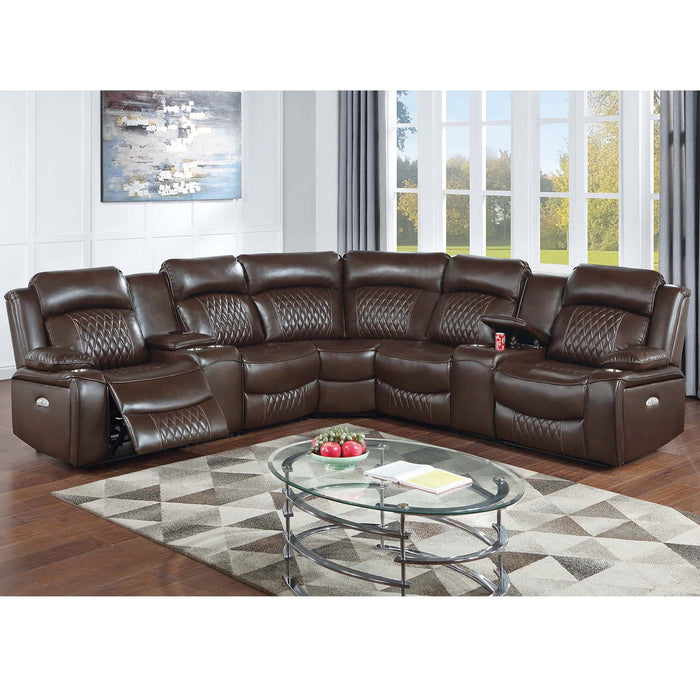 Power Motion Reclining Sectional Set With Console Home Essentials
