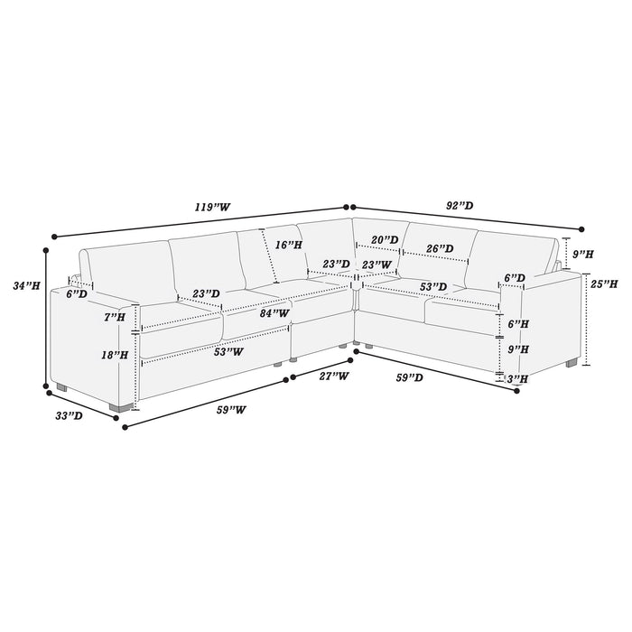 L-Shaped Sectional Set For Living Room Home Essentials