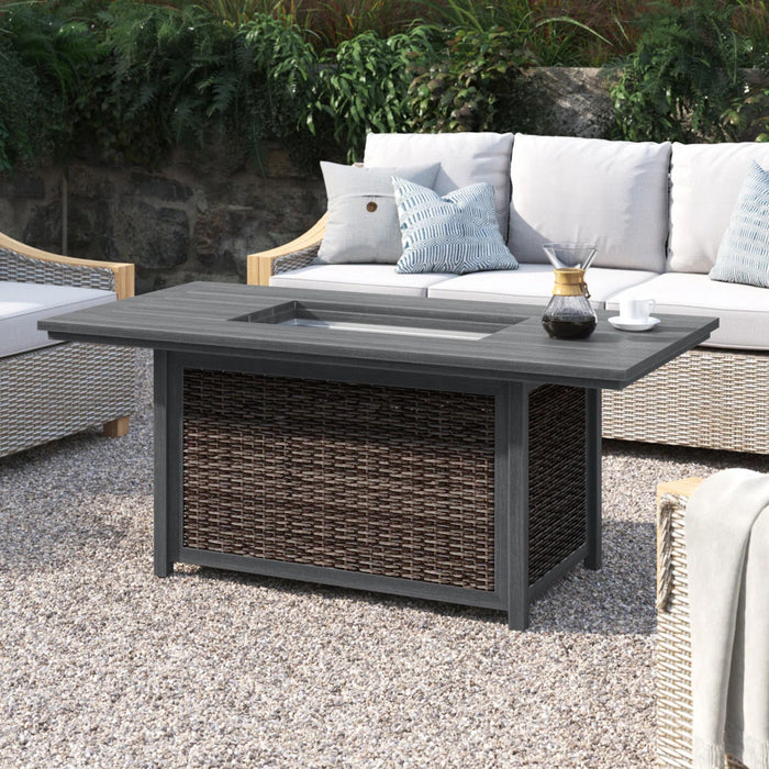 Propane Fire Pit Table - Espresso LSI Patio Furniture