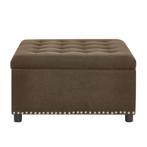 Square Tufted Storage Ottoman With Nailhead Trim Home Essentials