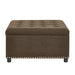 Square Tufted Storage Ottoman With Nailhead Trim Home Essentials