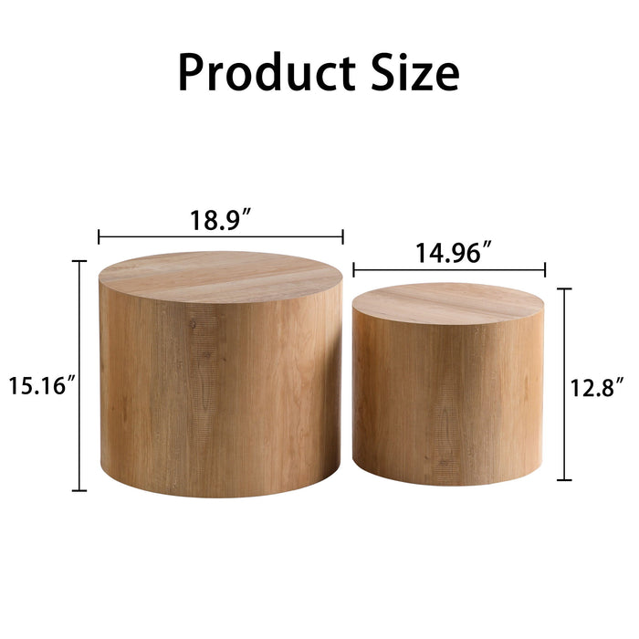 Modern Round Nesting Coffee Table (Set of 2) Home Essentials