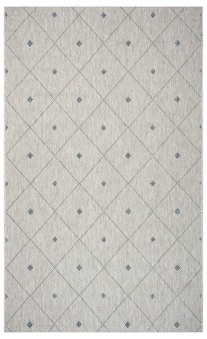 8' X 10' Indoor & Outdoor Area Rug - Blue / Gray