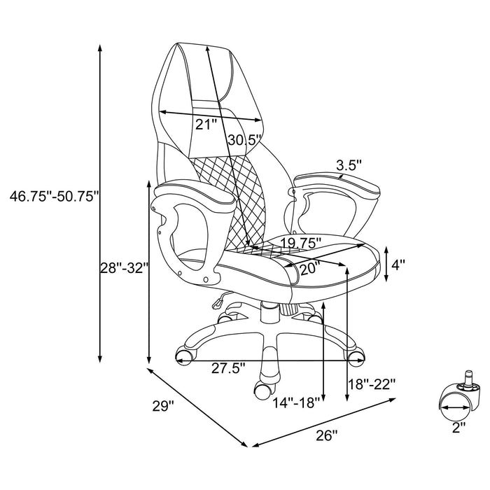 Bruce - Upholstered Adjustable Home Office Chair With Ergonomic Support And Smooth Swivel Function - Black Furniture Max