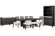 Plum Creek - 10 Piece Extendable Trestle Dining Table Set Magnussen Furniture