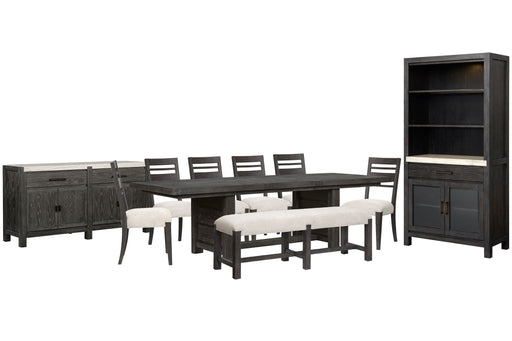 Plum Creek - 10 Piece Extendable Trestle Dining Table Set Magnussen Furniture