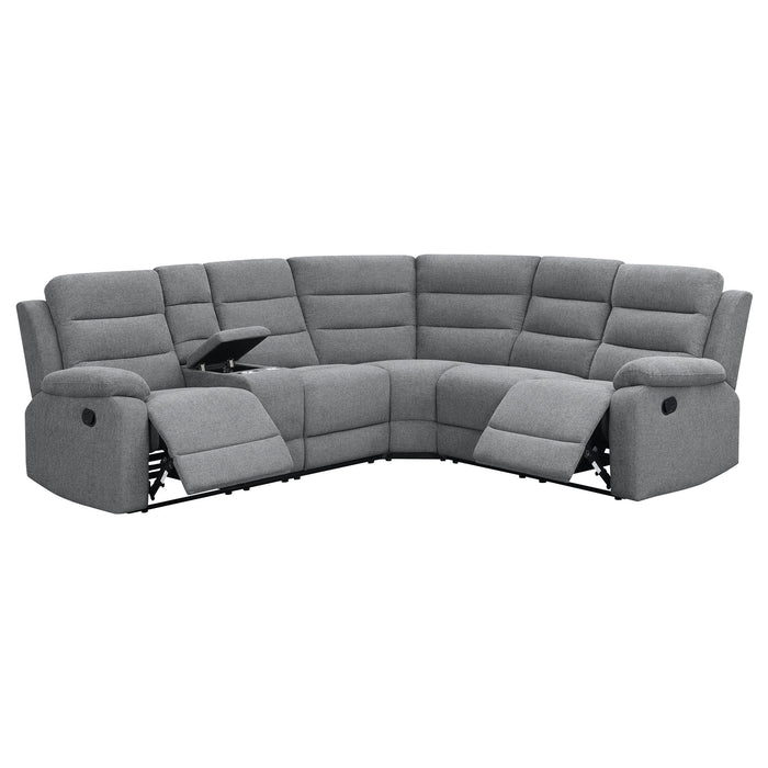 Aaron - 3 Piece Upholstered Sectional - Smoke Furniture Max