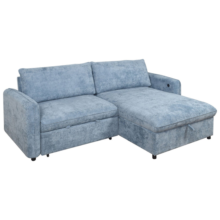 Finn - Loveseat With Pop Up Sleeper - Blue New Classic