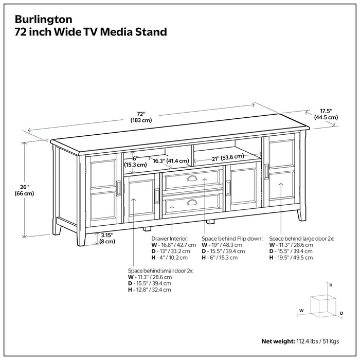 Burlington - TV Media Stand Simpli-Home