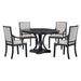 5 Piece Dining Set Extendable Round Table And 4 Chairs - Black / Oak Hearth and Haven