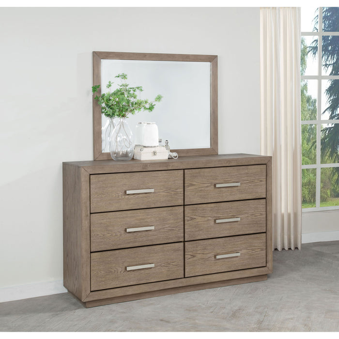 Gibbons - 6 Drawer Dresser And Mirror Set - Brown Furniture Max