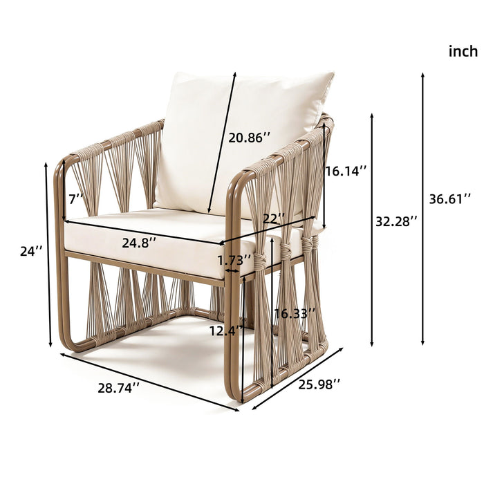 Chair With Cushion (Set of 2) - Beige Noble House