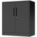 Heavy Duty Storage Cabinet With Lock, 2 Door File Cabinet With 2 Adjustable Shelves - Black Home Essentials