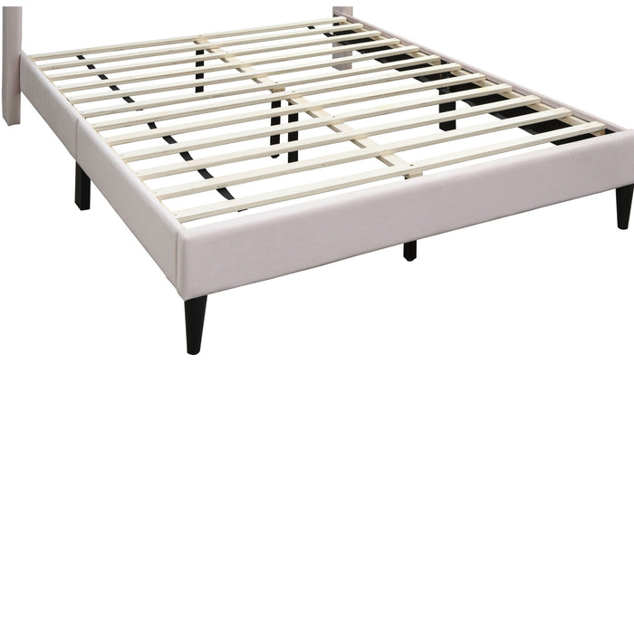 Elegant Bed With Upholstered Headboard, Platform Base Home Essentials