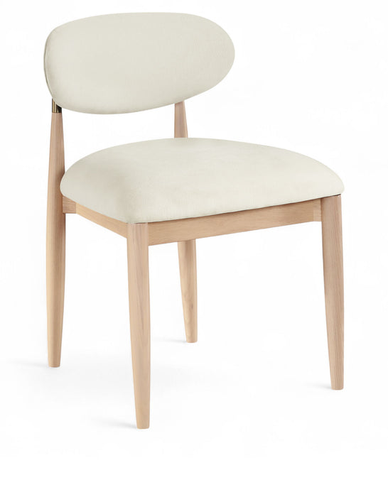 Riccio - Fabric Dining Side Chair (Set of 2) - Natural Frame Meridian Furniture
