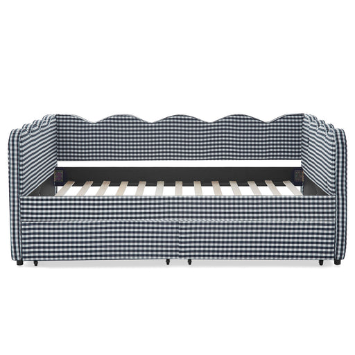 Gingham Daybed & USB Charging Port, Wave-Shaped Design Home Essentials