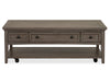 Paxton Place - Rectangular Cocktail Table With Casters - Dovetail Gray Magnussen Furniture