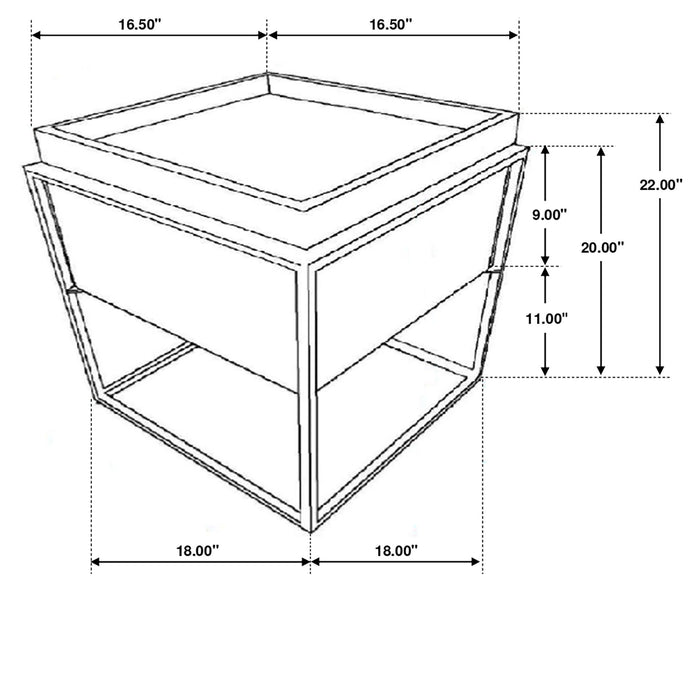 Ondrej - Square Accent Side Table With Removable Tray - Dark Brown Furniture Max