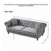 Chesterfield Upholstery Fabric Sofa With Roll Armrest & Nailhead, Mid Century Modern 3 And 3 Seater Couch Home Essentials
