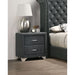 Upholstered 2 Drawer Nightstand With Accents Furniture Max