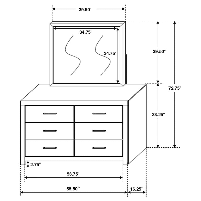 Sherwood - 6 Drawer Dresser With Mirror Furniture Max