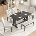 Dining Table Set With 4 Upholstered Chairs And Bench Hearth and Haven