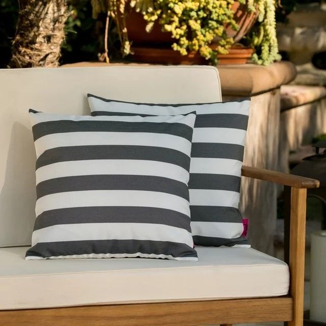 Coronado - Stripe Square Pillow - Black