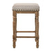 Farsiris - Counter Height Stool (Set of 2) - Beige Fabric & Weathered Oak ACME