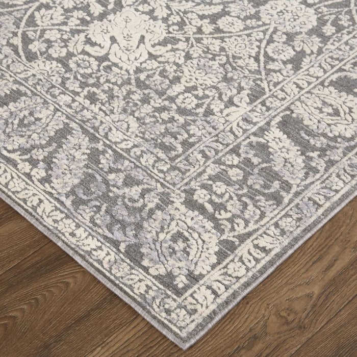 Floral Power Loom Area Rug - Taupe And Ivory - 8' X 10'