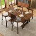 Dining Set With 4 Chairs, Table With Drawers & Open Shelf - Walnut Home Essentials